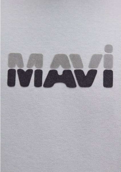 Mavi Logo Baskılı Gri Sweatshirt 0S10395-70075