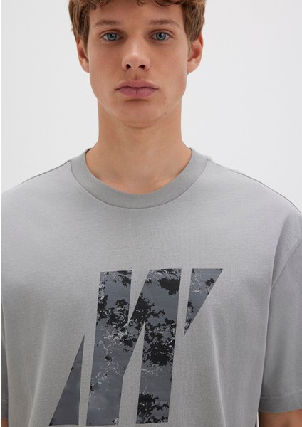 Mavi Pro Logo Baskılı Gri Tişört 0613083-82577