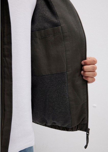 Kapüşonlu Haki Ceket 0110398-86764