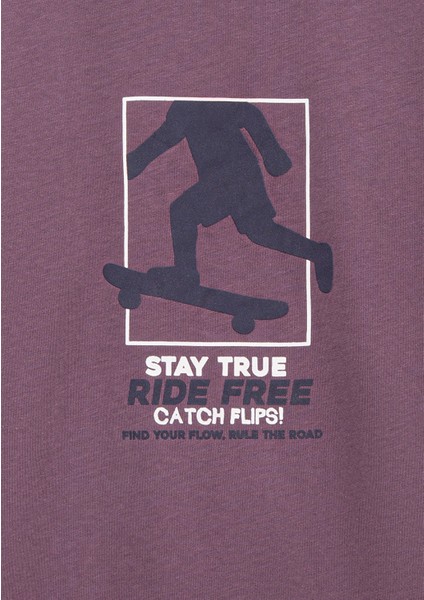 Baskılı Mor Tişört 6610366-70656