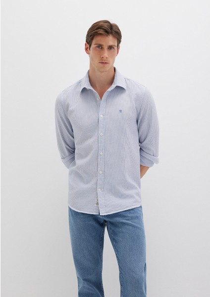 Çizgili Mavi Gömlek 0211653-90862 fiyatları