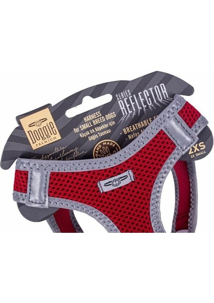 Doggie Havalı Dokuma Reflektör Küçük Irk Köpek Göğüs Tasması Xxsmall Kırmızı 26-30 cm fırsatları