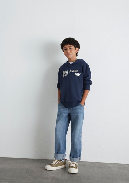 Mavi Jeans Basklı Kapüşonlu Lacivert Sweatshirt 6S10141-82318 fiyatları