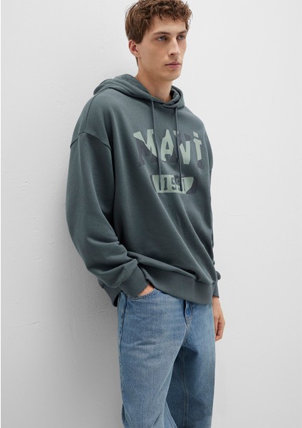 Mavi Baskılı Yeşil Sweatshirt 0S10301-71598