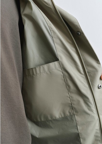 Kapüşonlu Yeşil Ceket 0110551-71484