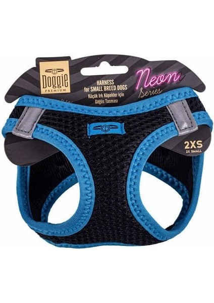 Doggie Havalı Dokuma Neon Küçük Irk Köpek Göğüs Tasması Xxsmall Mavi 26-30 cm