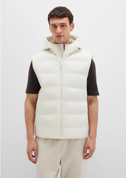 Kapüşonlu Ekru Şişme Yelek 0110619-70134 modelleri