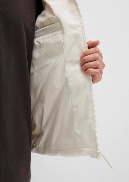 Kapüşonlu Ekru Şişme Yelek 0110619-70134