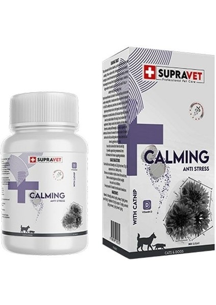 Supravet Calming Vitamin D + Catnip Kedi ve Köpek Sakinleştirici Tablet 75 Adet