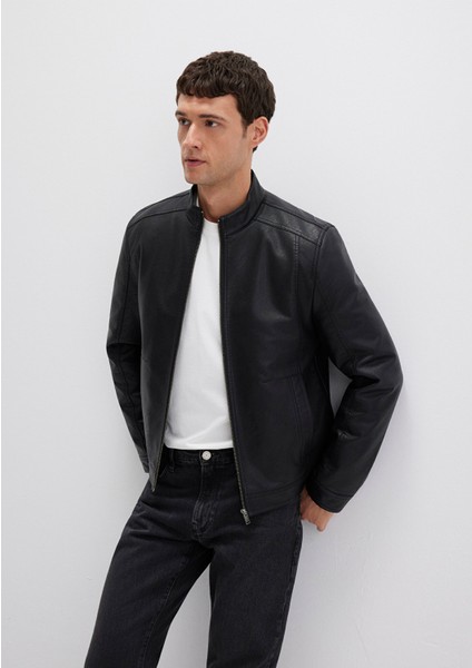 Siyah Suni Deri Ceket 0110548-71379