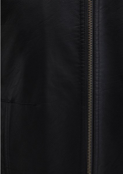 Siyah Suni Deri Ceket 0110548-71379