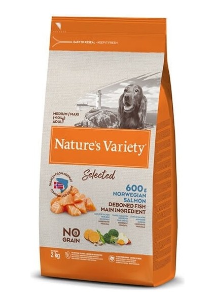 Natures Variety Norveç Somonlu Orta ve Büyük Irk Yetişkin Köpek Maması 2 kg