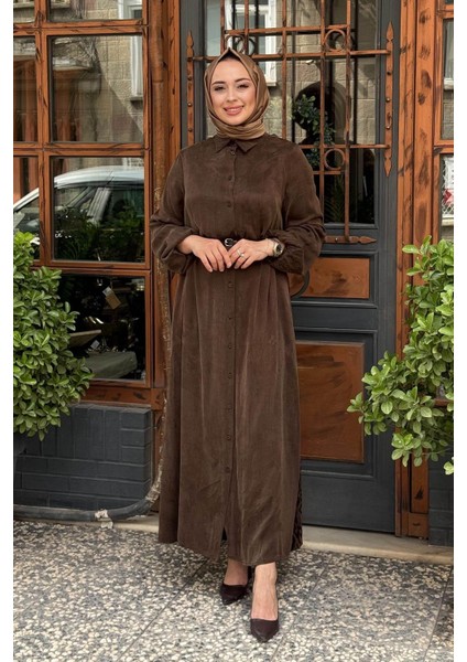 Nurcan Çetin Elbise 25153 Kahve