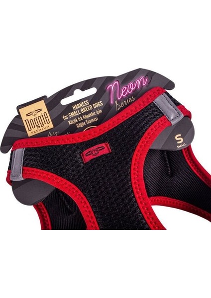 Doggie Havalı Dokuma Neon Küçük Irk Köpek Göğüs Tasması Small Kırmızı 32-38 cm modelleri
