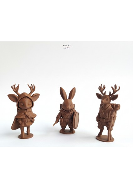 3 Maceracı Hayvan (Dişi Geyik, Erkek Geyik, Tavşan)