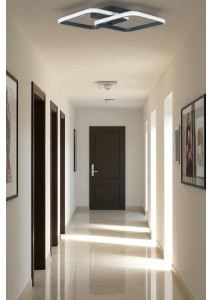 Kira Antrasit Renk Modern Tasarım Salon - Mutfak - Hol Beyaz LED 2 Li Avize fırsatları