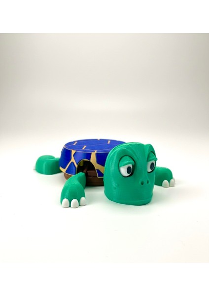 Sevimli Kaplumbağa Bardak Altlığı – Hareketli ve Eğlenceli Kupa Altlığı (Mavi - Sütlükahve Çizgili) modelleri