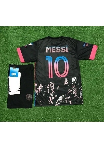 I.n.t.e.r Miami 2023/24 Yeni Sezon Lionel Messi Çocuk Forması 3'lü Set (Black)77