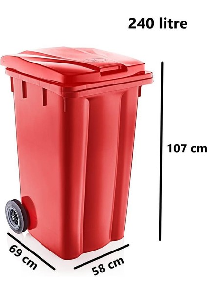 SY-6510 Tekerlekli Kapaklı Plastik Çöp Konteyneri 240 Lt fiyatları