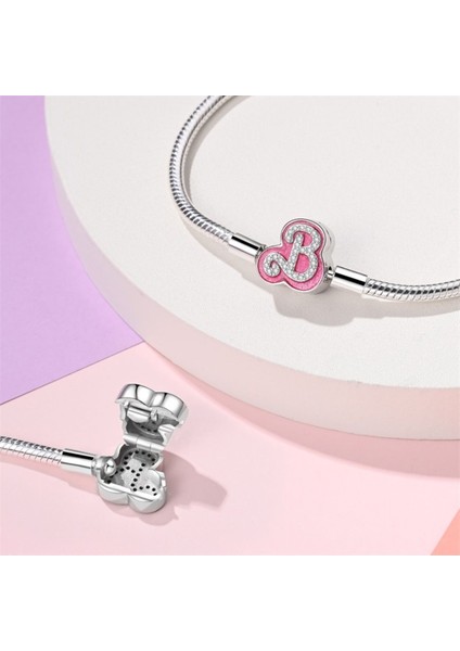 Barbie Serisi Pembe B Klipsli Gümüş Bileklik modelleri