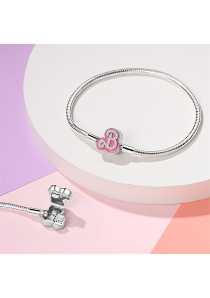 Barbie Serisi Pembe B Klipsli Gümüş Bileklik fırsatları