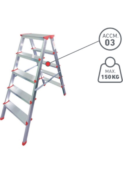 5 Basamaklı Çift Çıkışlı Merdiven (Accm.03)