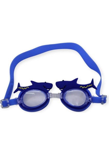 Çocuk Yüzücü Gözlüğü Silikon Taşıma Çantalı Köpek Balığı - 9014
