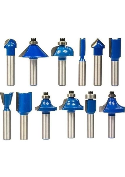 03039 8 mm 12 Parça Ahşap Freze Uç Seti