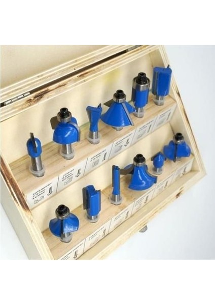 03039 8 mm 12 Parça Ahşap Freze Uç Seti