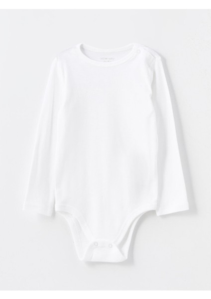 Yeni Sezon Bisiklet Yaka Basic Erkek Bebek Citcitli Bodysuit 2'li - W49163Z1 modelleri