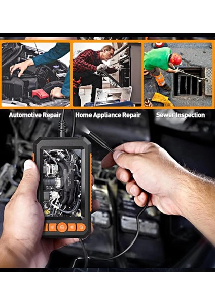 Monitörlü Çift Kameralı 10 mt Sert Kablo Yılan Endoskop Kamera 8 mm 4.3 Inc indirimleri