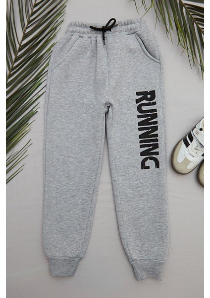 3 Iplik Running Baskılı Erkek Çocuk Jogger Eşofman Altı