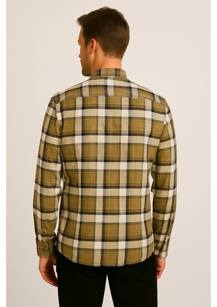 Klasik Kareli Melanj Uzun Kol Gömlek Pier Chuvin modelleri