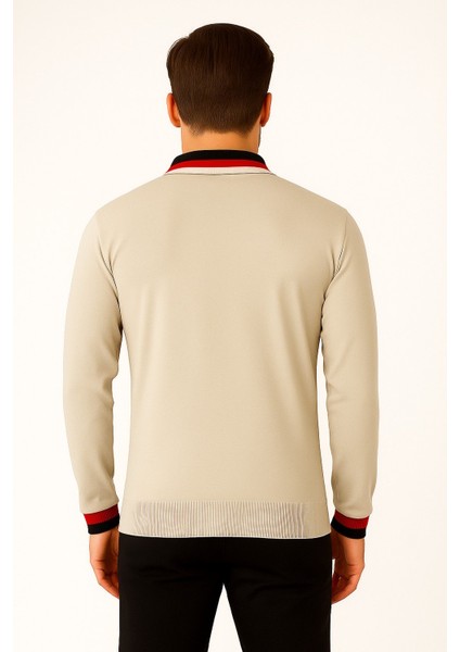 Erkek Polo Yaka Fermuarlı Kazak 8008 modelleri