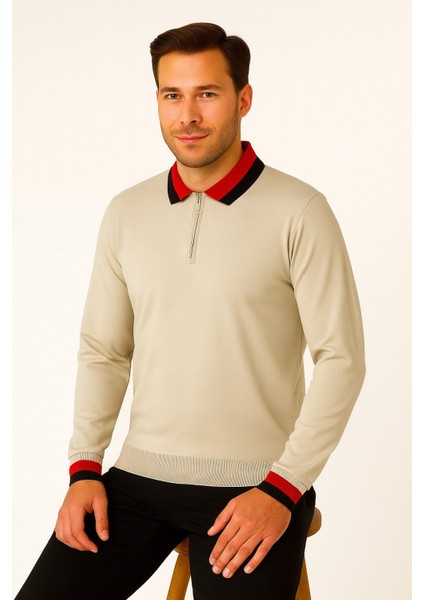 Erkek Polo Yaka Fermuarlı Kazak 8008 fırsatları