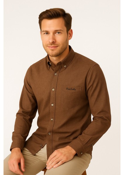 Erkek Klasik Düz Melanj Vikol Gömlek fırsatları