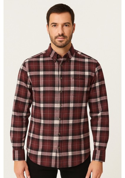 Klasik Kareli Melanj Uzun Kol Gömlek Pier Chuvin