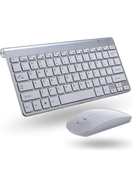 Büro Ev Ofis Bilgisayarı Için Gri Wifi Kablosuz Klavye Mouse Seti
