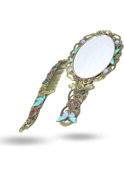 Büro Ev Ofis Hediyesi Için 20X10CM Katlanır Kelebek Metal Aynalı Tarak Seti fiyatları