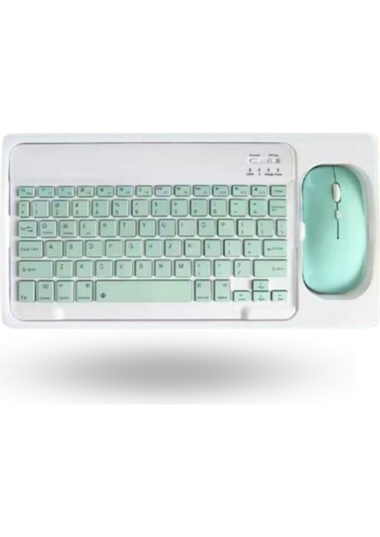 Büro Ev Ofis Bilgisayarı Için Kablosuz Yeşil Bluetooth Klavye Mouse Seti