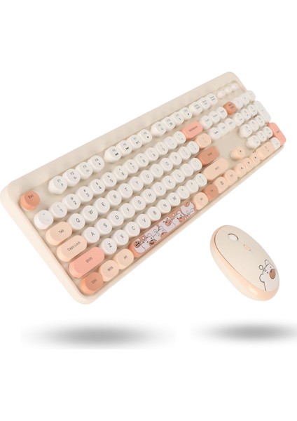 Büro Ev Ofis Bilgisayarı Için Sevimli Ayıcık Soft Klavye Mouse Seti