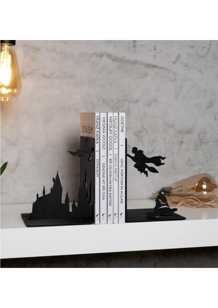 Harry Potter Figürlü Dekoratif Metal Kitap Tutucu Kitap Desteği Ev ve Ofis Aksesuar