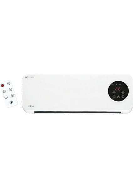 Kiwi KHT-8490 Klima Tipi Duvar Tipi Isıtıcı Fan Kumandalı - Dijital Dokunmatik Ekran 2 Kademe Isı Zaman Ayarlı 2000W