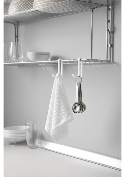 2’li Beyaz Askı Kanca Seti – Banyo & Mutfak Rafları Için Plastik Askı Aparatı