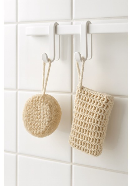 2’li Beyaz Askı Kanca Seti – Banyo & Mutfak Rafları Için Plastik Askı Aparatı fırsatları