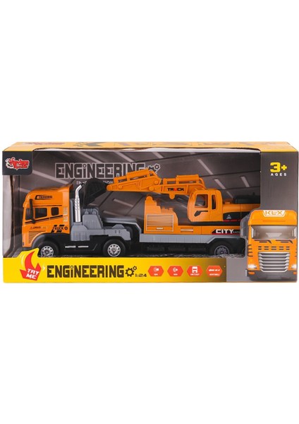 KLX800-241-42-43-44 Işıklı Müzikli İnşaat Tırı 1:24 -Sinerjim Oyuncak