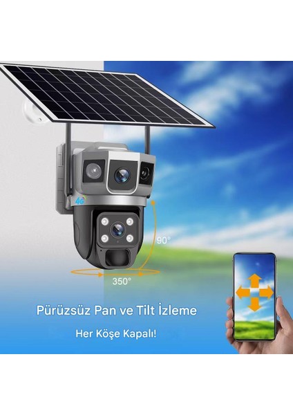 4g Solar Full Hd Sım Kart, Sesli Alarmlı ve Su Geçirmez Yerleşik Bir Metal Kasaya Sahiptir fiyatları