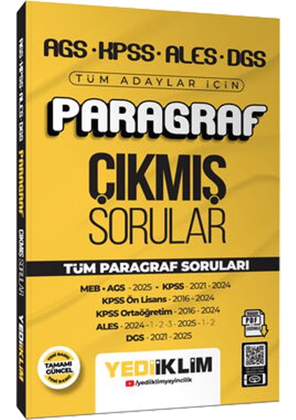 2026 Tüm Adaylar Için Problemler-Paragraf Çıkmış Sorular modelleri