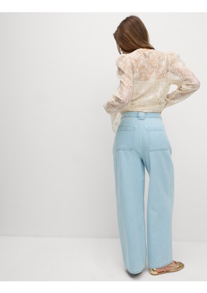 Yüksek Bel Tailored Wide Leg Jean