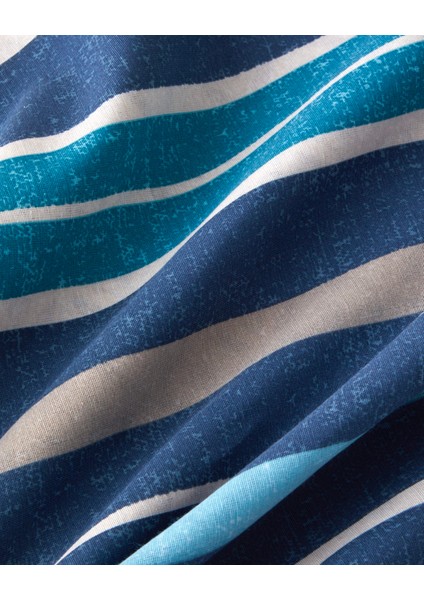 Line Motion Kolay Ütülenir Tek Kişilik Nevresim Takımı 160X220 cm Lacivert - Bej indirimleri